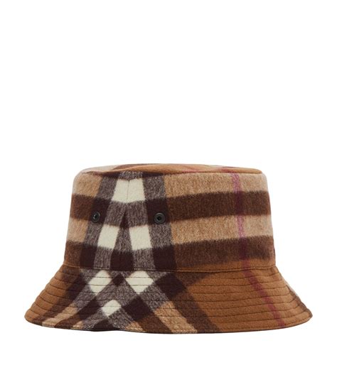 burberry check wool bucket hat